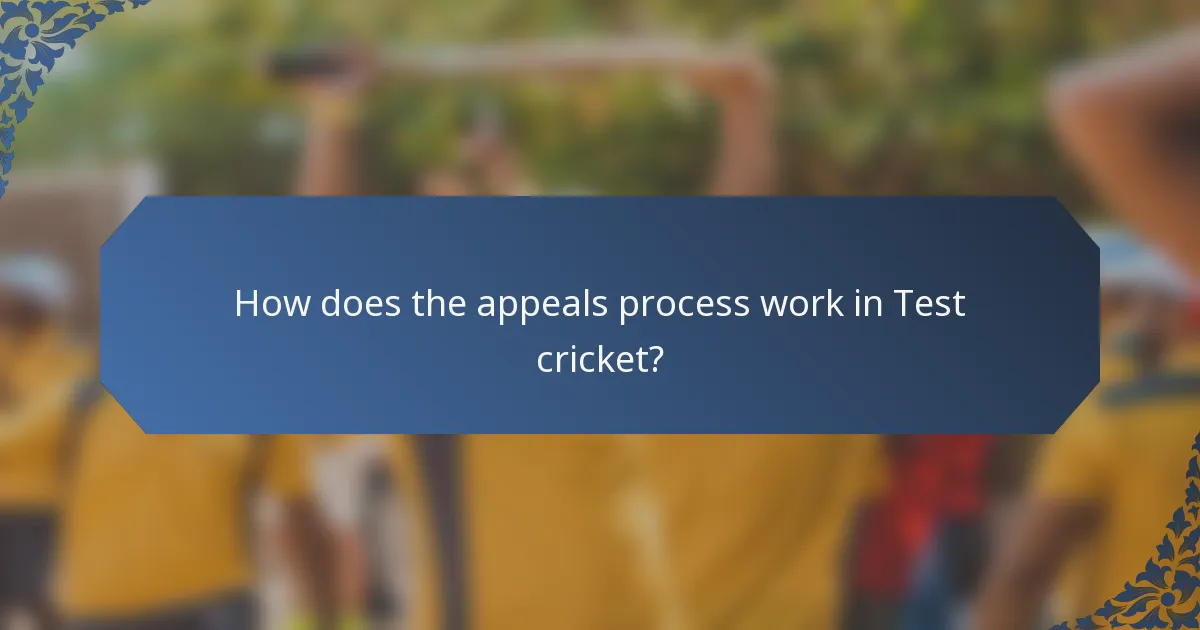 How does the appeals process work in Test cricket?