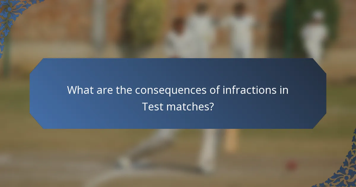What are the consequences of infractions in Test matches?